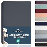 BARBONS Spannbettlaken 180x200cm - Spannbetttuch für Dicke Matratzen bis zu 27 cm 100% Baumwolle...