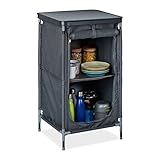 Relaxdays Campingschrank mit 2 Ablagen, HBT: 87x47,5x47,5 cm, Campingregal mit Tischaufsatz,...