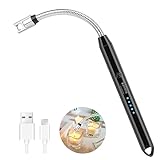 Feuerzeug Elektrisch,USB Aufladbares Elektro LED-Display Stabfeuerzeug Winddichtes Kerzenfeuerzeug...