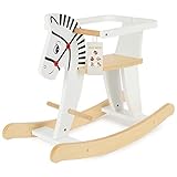 Bieco Zebra Schaukelpferd ab 1 Jahr | Holz Schaukelpferd Baby | Schaukeltier Baby | Holz Pferd...