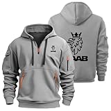 Herren Hoodies Pullover Sweatshirt for SAAB Print Pullover Mit Tasche Hoody Mit Halbem...