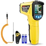 Infrarot Thermometer Laser MESTEK Temperaturmessgerät mit K-Sonde IR Pyrometer -50°C bis 800°C...