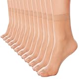 LiiYoang Nylonstrümpfe 12 Paar Nylon Socken Damen 20 DEN Feinstrumpfsöckchen, Feinstrümpfe Leicht...