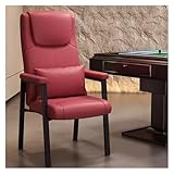 Moderner Gästestuhl mit hoher Rückenlehne aus Leder mit Kissen – bequeme Sitzgelegenheit für...