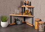 Kesper | Küchen-Eckregal mit 2 Ebenen, Material: Bambus, Maße: B 52 x H 39 x T 29,5 cm, Farbe:...