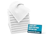ZOLLNER 10er Set Seiftücher in 30x30 cm - langlebige Handtücher in weiß - mit praktischem...