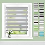 Doppelrollo Klemmfix ohne Bohren B40 x H150cm(Stoffbreite 36cm) Grau, Rollos für Fenster ohne...