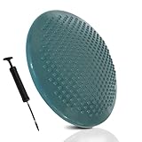 Ballsitzkissen Noppen 37 cm Türkis + passende Pumpe | Fitness, Yoga, Reha, Rückentraining...