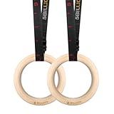 5BILLION Turnringe Holz Gymnastikringe Ringe Turnen für Fitness mit Hochfeste Nylon Gurtbänder mit...