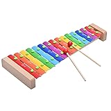 LIEKE Xylophon Holz 15 töne Glockenspiel Musikinstrument Geschenk für Kinder Erwachsene