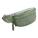Bauchtasche Cord Damen Umhängetasche Cords mit Schultergurt Einstellbar Modische Cord-Hüfttasche...