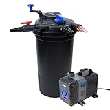 VIALIA Teich Filteranlage Set 4, Druckfilter CPF-15000 mit UVC Klärer für Teiche bis 30.000 Liter,...