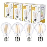 ehomeled E27 LED Edison Glühbirne Vintage Warmweiß (2700K), Klares Glas & Filament, 470 Lumen 4W...