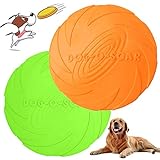 WELLXUNK Hunde Frisbees, Hund Scheibe, 2 Stück hundespielzeug Frisbee, Gummi Frisbee, für Land und...