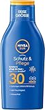 NIVEA SUN Schutz & Pflege Sonnenmilch LSF 30 Reisegröße (100 ml), Sonnencreme für 48h...