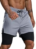 Smarstyle Laufshorts Herren kurz 2in1 Shorts Running Shorts Men Gym Trainingsshorts Fitness...