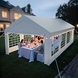 arvioo Pavillon 4x8, Mach Dein Garten zur Partyzone, Partyzelt mit 2 Seitenwänden & 2 Giebelteilen,...