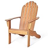 KOMFOTTEU Adirondack Stuhl, Gartenstuhl aus Akazienholz mit Rückenlehne & Armlehnen, Gartensessel...