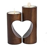 ChasBete Kerzenhalter Holz Teelichthalter Set, Unity Herz Teelicht Kerzenhalter, Romantisch...