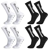 Apricitie 4 Paare Fußball Socken Herren, 38-46 Anti Rutsch Grip Fußballsocken Sportsocken Fussball...