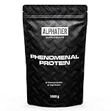 Alphatier Proteinpulver Vanille 1 kg - Eiweißpulver mit 80% Protein - Vanilla Powder Proteinshake...