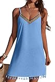 AI'MAGE Strandkleid Damen Luftig Sommer Bikini Bequem V-Ausschnitt Sommerkleider über Verstellbare...