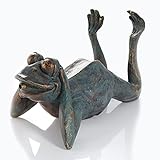 Wasserspeier Figur Frosch aus Kunststein - (L x B x H): ca. 340 x 210 x 235 mm - Schlauchanschluss...