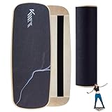 KM-Fit Balance Board | Balancebrett aus Holz | Indoor Skateboard Indoorboard | Surfboard, Surfbrett...