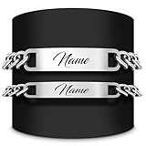 Personalisierte Partnerarmbänder – 2 Armbänder aus hochwertigem Edelstahl mit Gravur und Namen...