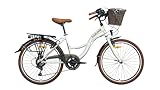 LUCHS 24' 26' 28' Zoll Feline Citybike mit Rattankorb – Hollandrad 21 Gang, Kinderfahrrad,...