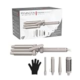 Remington Lockenstab 5in1 [Welleneisen, Rundbürste 38mm, 3 Lockenaufsätze 13-33mm] Trendology (LED...