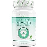 Selen 3-fach Komplex - 365 Tabletten mit je 200 µg - Premium: Natriumselenit, L-Selenmethionin,...