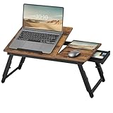 SONGMICS Laptoptisch für Bett, Laptopständer, Winkel- und höhenverstellbar, klappbare Beine, für...