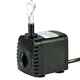 Decdeal Wasserpumpe, Tauchpumpe, 600 l/h, 8 W, sehr leise, mit 4 Saugnäpfen, für Brunnen,...