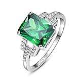 Yaresul 2,5 ct Damen-Smaragdringe, Ring mit Geburtsstein Mai, Ring aus 925er Sterlingsilber,...