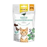 GimCat Crunchy Snacks Ente mit Katzenminze - Knuspriges und proteinreiches Katzenleckerli - 1 Beutel...