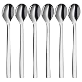 WMF Nuova Latte Macchiato Löffel Set 6-teilig, lange Löffel 19 cm, Joghurtlöffel, Cromargan...