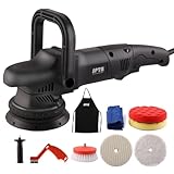 Exzenter Poliermaschine, Exzenterpolierer, SPTA 15mm-1100W Polierer mit 6 Variable Geschwindigkeit...