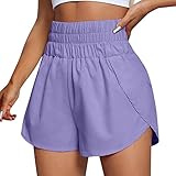 Running Shorts Damen Sommer, Kurze Hosen Damen Laufshorts,Sport Shorts Damen 2 in 1 Yoga Gym Fitness...