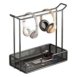 Dubbulon Kopfhörer Halterung,Schreibtisch Kopfhörer Ständer | mit Aufbewahrungsfach für Büro...