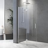 Duschwand Walk-In 90x195 cm Dusche Duschwand Falttür Dusche Duschtrennwand 6mm ESG-Sicherheitsglas...