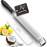 AVANA Zester Reibe aus Edelstahl mit Schutzabdeckung Käsereibe Fein Zitronenreibe Handreibe...