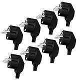 8 Stück Schuko Stecker 250V/16A Eurostecker Stromstecker Winkelstecker Stromstecker Schutzkontakt...