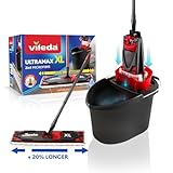 Vileda Ultramax XL 2in1 Bodenwischer Komplett Set, extrabreiter Wischmopp mit Stiel, Mikrofaserbezug...