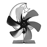 BowyTrading Ofenventilator mit 6 Flügeln, wärmebetriebener Kaminventilator, schnelle...