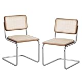 Stühle Mahlzeit Rattan-Esszimmerstühle, 2er-Set, Küchen-Seitenstühle ohne Armlehnen mit...