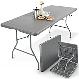 Arebos Buffettisch zusammenklappbar 182 x 74 x 74 cm Wetterfest Gartentisch Partytisch Klapptisch...