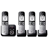 Panasonic KX-TG6864GB Schnurlostelefon mit 4 Mobilteilen und Anrufbeantworter (Bis zu 1.000...