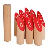 Ocean 5 - Nummern Kubb - das Zahlen Wurfspiel für draußen - Holz-Kegel Wikinger Spiel aus...