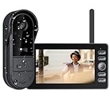 TKMARS Kabellose Türklingelkamera, wasserdicht, mit 4,3-Zoll-Innenbildschirm, Dual-Audio und...